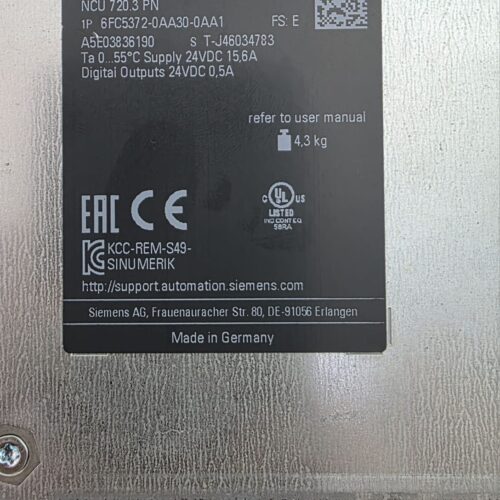 Siemens SINUMERIK 840D sl NCU 720.3 PN 6FC5372-0AA30-0AA1